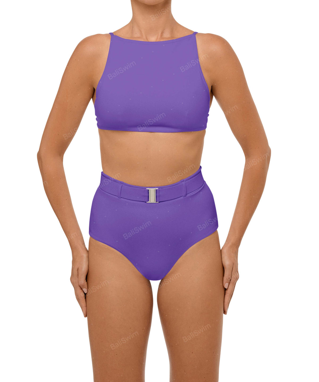 BSWS-B98 Belted High Rise Bikini Bottom