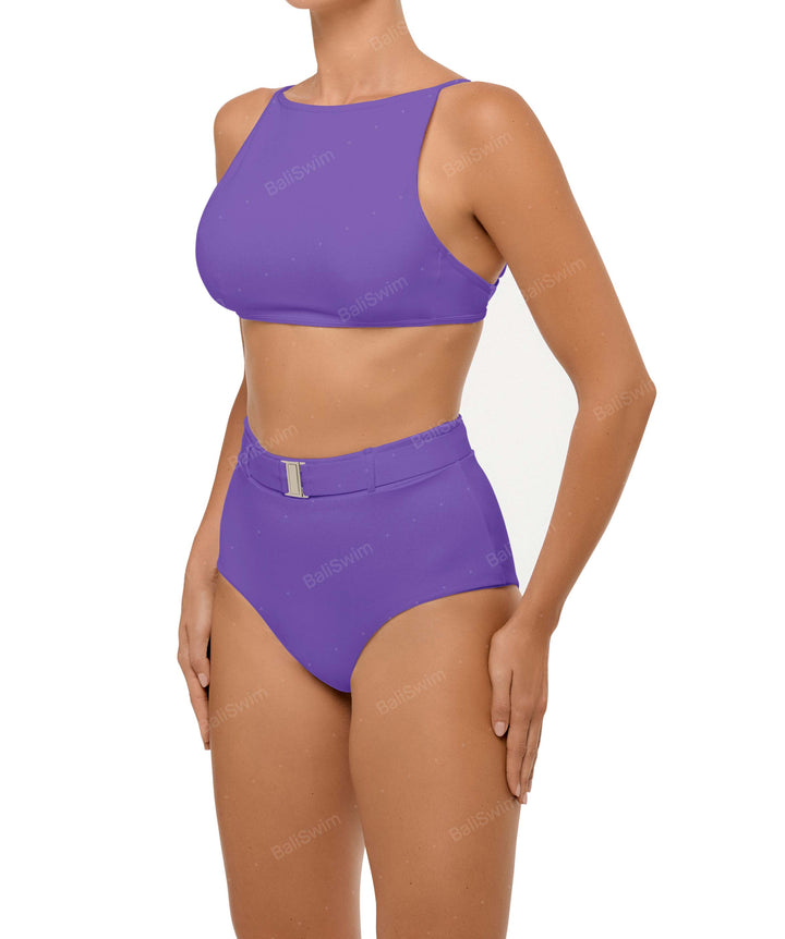 BSWS-B98 Belted High Rise Bikini Bottom