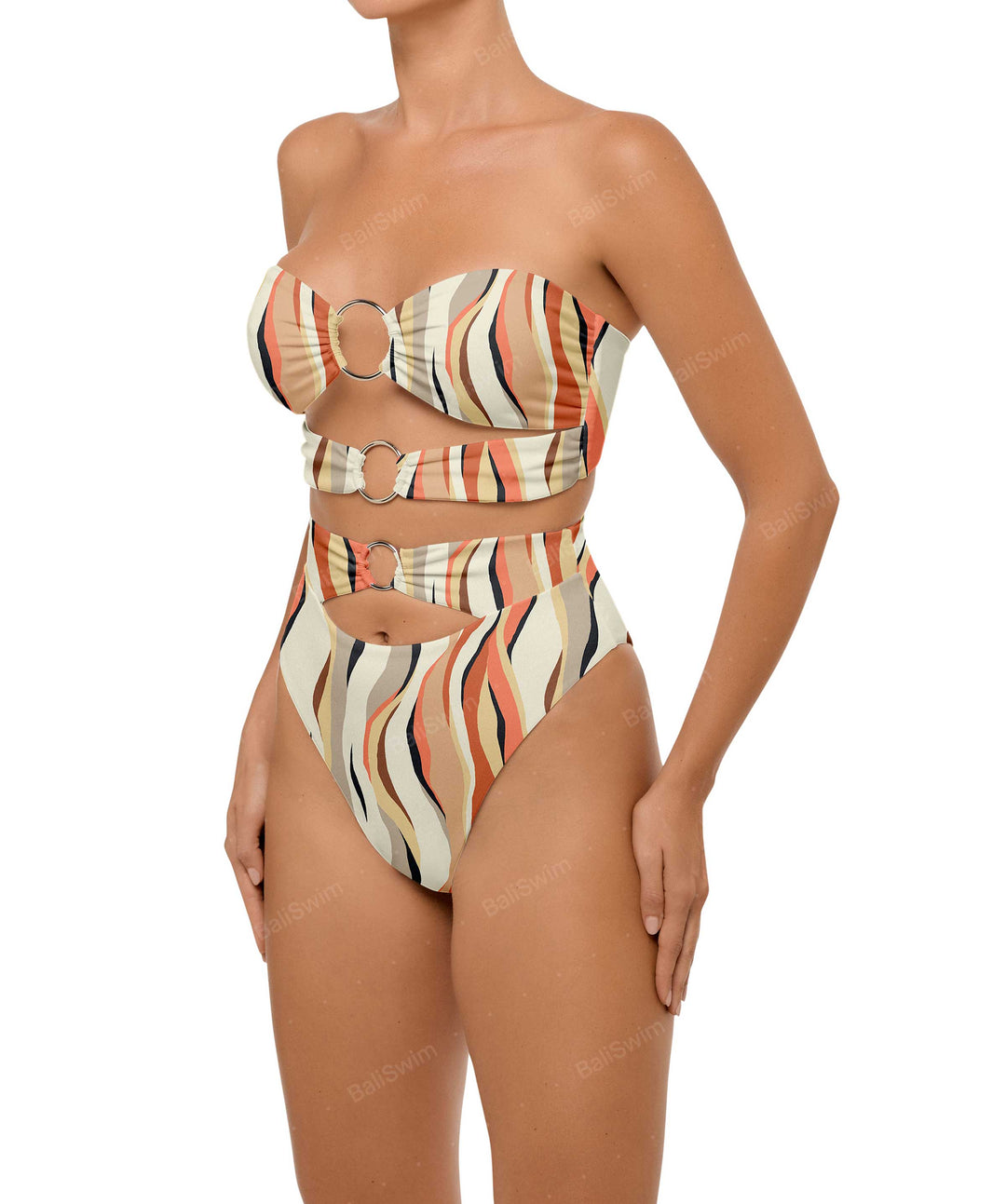 BSWS-B99 O-ring High Rise Bikini Bottom