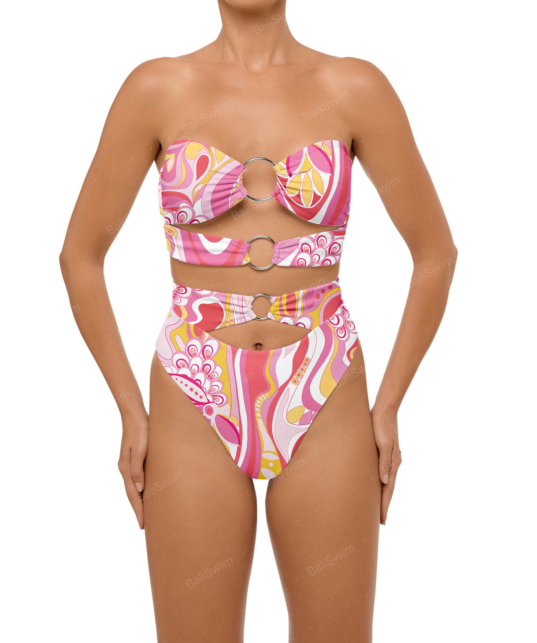 BSWS-B99 O-ring High Rise Bikini Bottom
