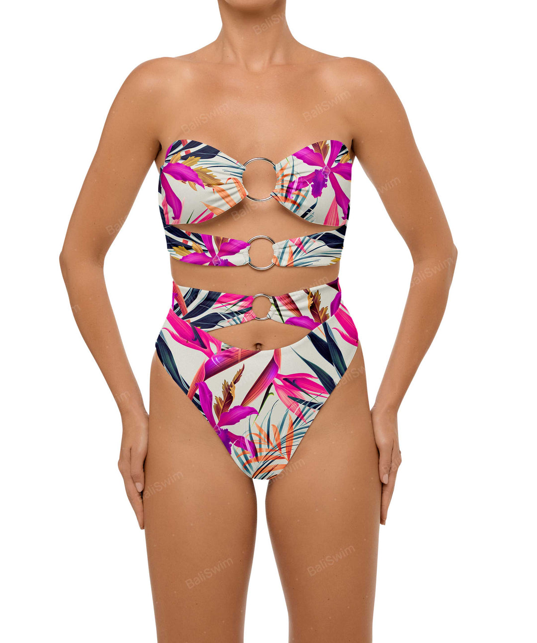 BSWS-B99 O-ring High Rise Bikini Bottom