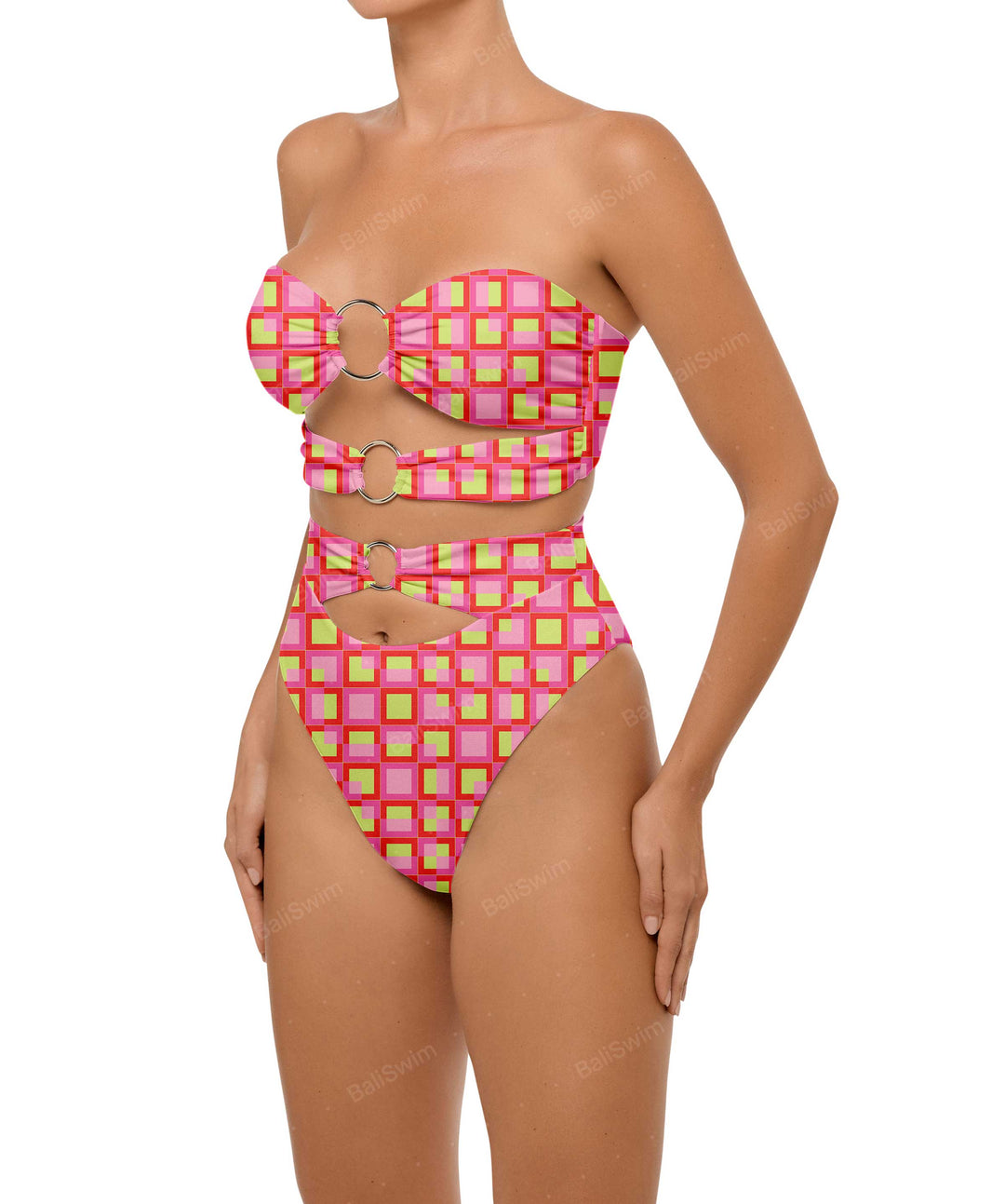 BSWS-B99 O-ring High Rise Bikini Bottom