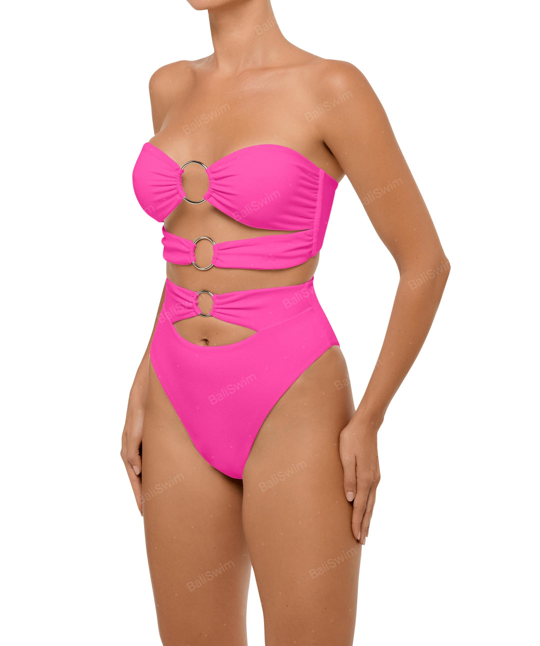 BSWS-B99 O-ring High Rise Bikini Bottom