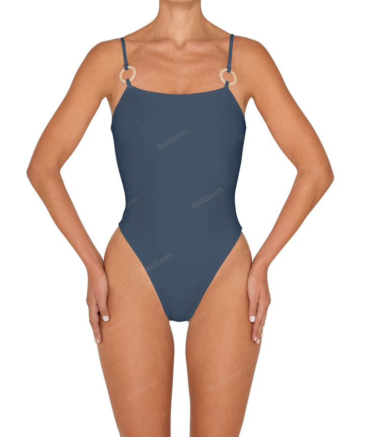 BSWS-S79 Square Neck One Piece With Rings