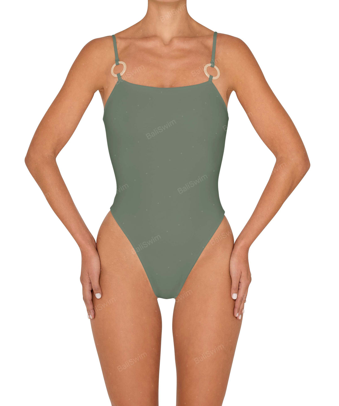 BSWS-S79 Square Neck One Piece With Rings