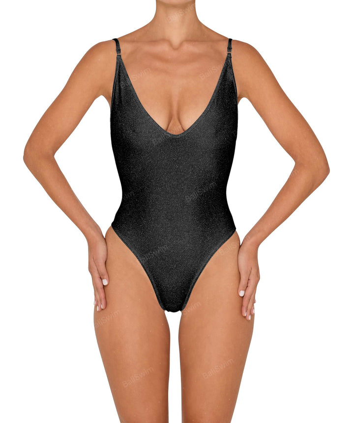 BSWS-S84 Binded plunge neck one piece