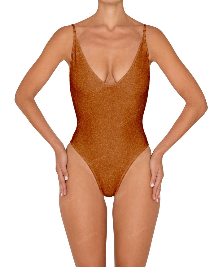BSWS-S84 Binded plunge neck one piece