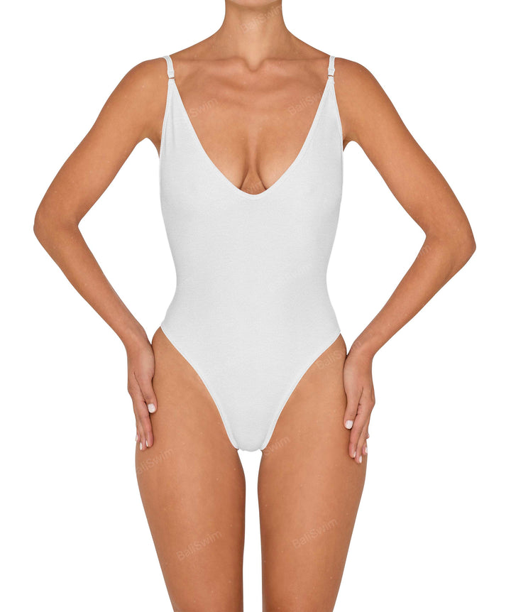 BSWS-S84 Binded Plunge Neck One Piece