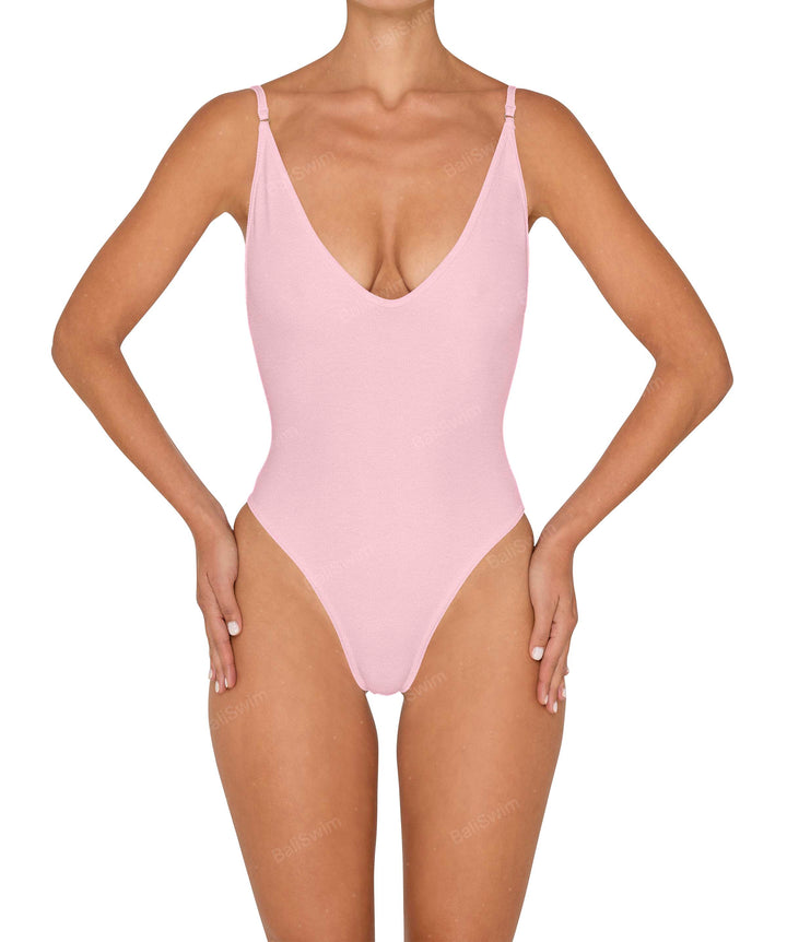 BSWS-S84 Binded Plunge Neck One Piece