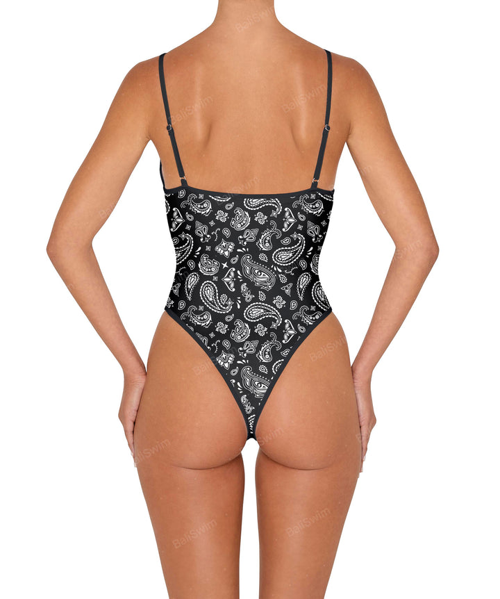 BSWS-S84 Binded Plunge Neck One Piece