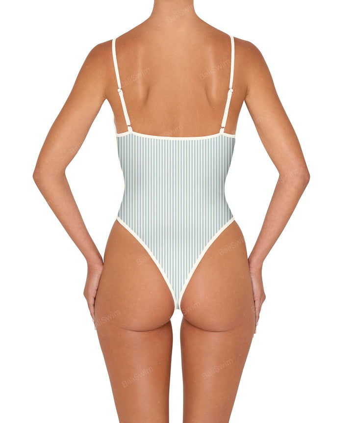BSWS-S84 Binded Plunge Neck One Piece