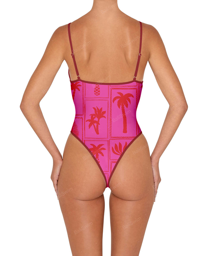 BSWS-S84 Binded Plunge Neck One Piece