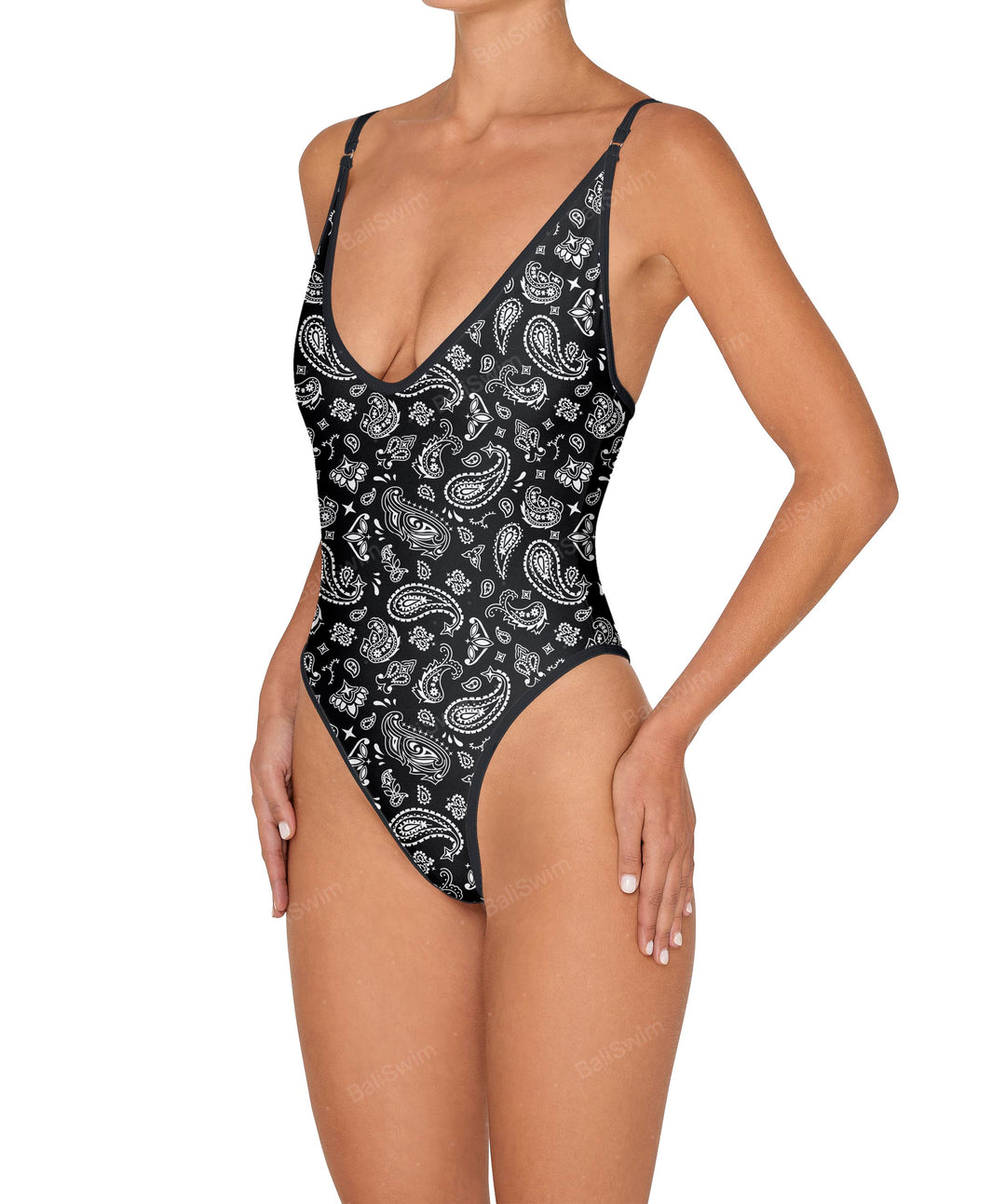 BSWS-S84 Binded Plunge Neck One Piece