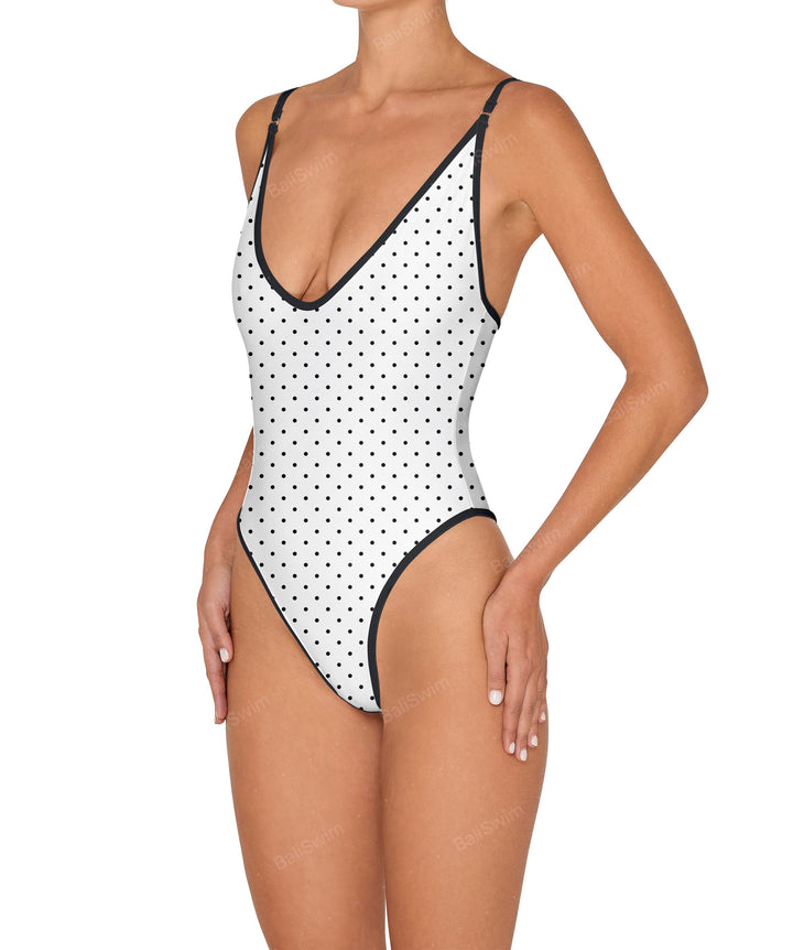 BSWS-S84 Binded Plunge Neck One Piece