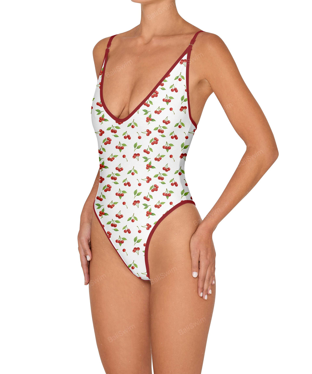 BSWS-S84 Binded Plunge Neck One Piece