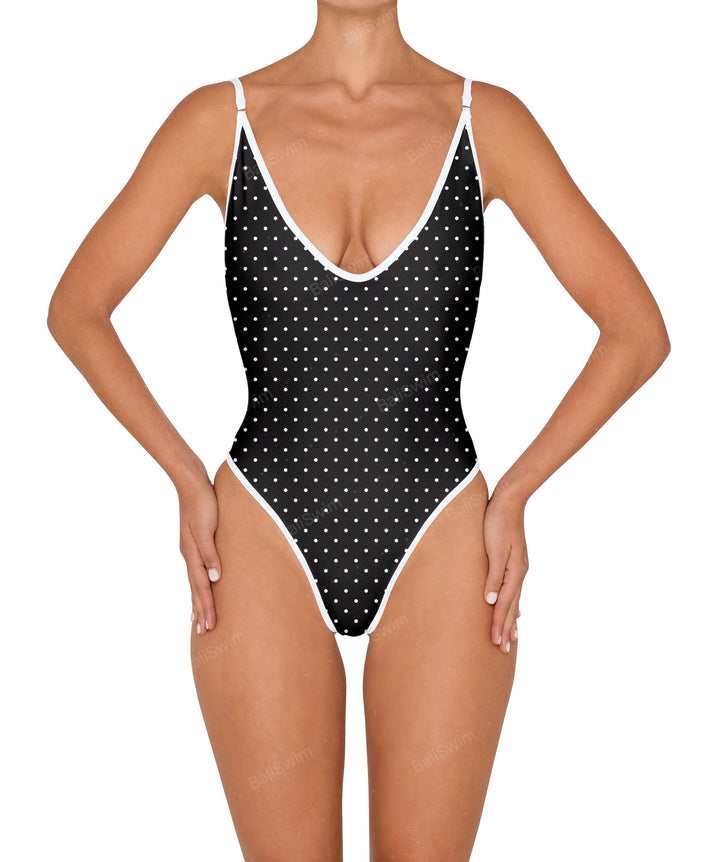 BSWS-S84 Binded Plunge Neck One Piece