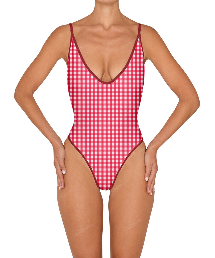 BSWS-S84 Binded Plunge Neck One Piece