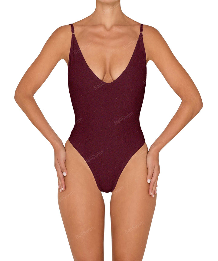 BSWS-S84 Binded Plunge Neck One Piece