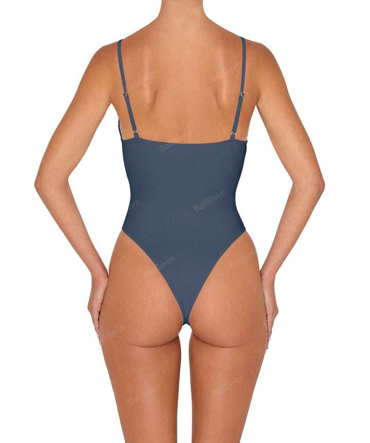 BSWS-S84 Binded Plunge Neck One Piece
