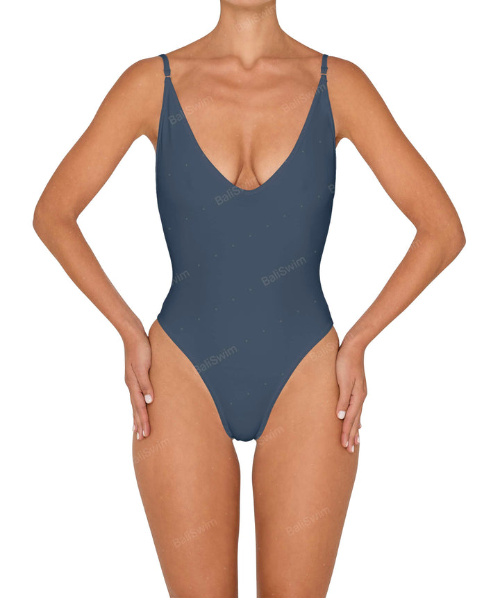 BSWS-S84 Binded Plunge Neck One Piece