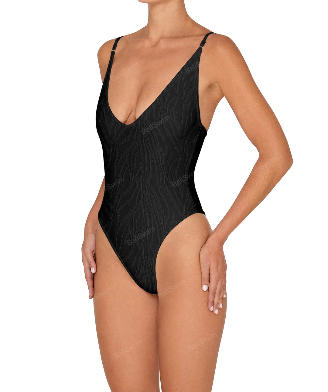 BSWS-S84 Binded Plunge Neck One Piece