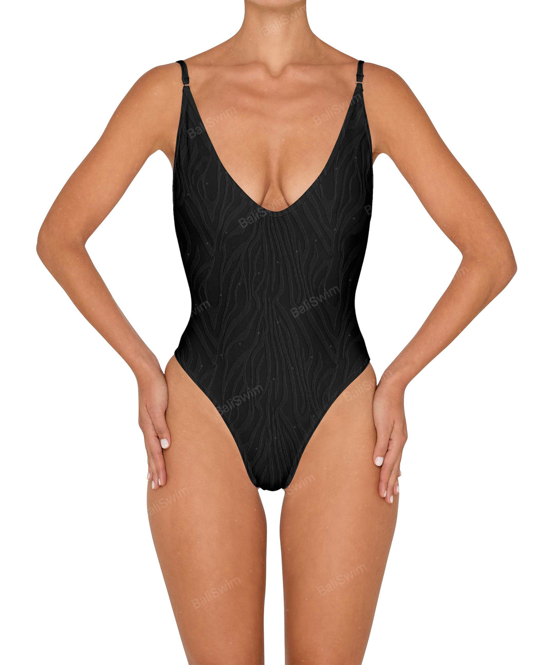 BSWS-S84 Binded Plunge Neck One Piece