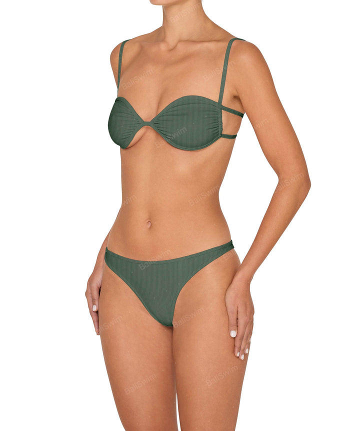BSWS-T142 Binding Ruched Bralette Top