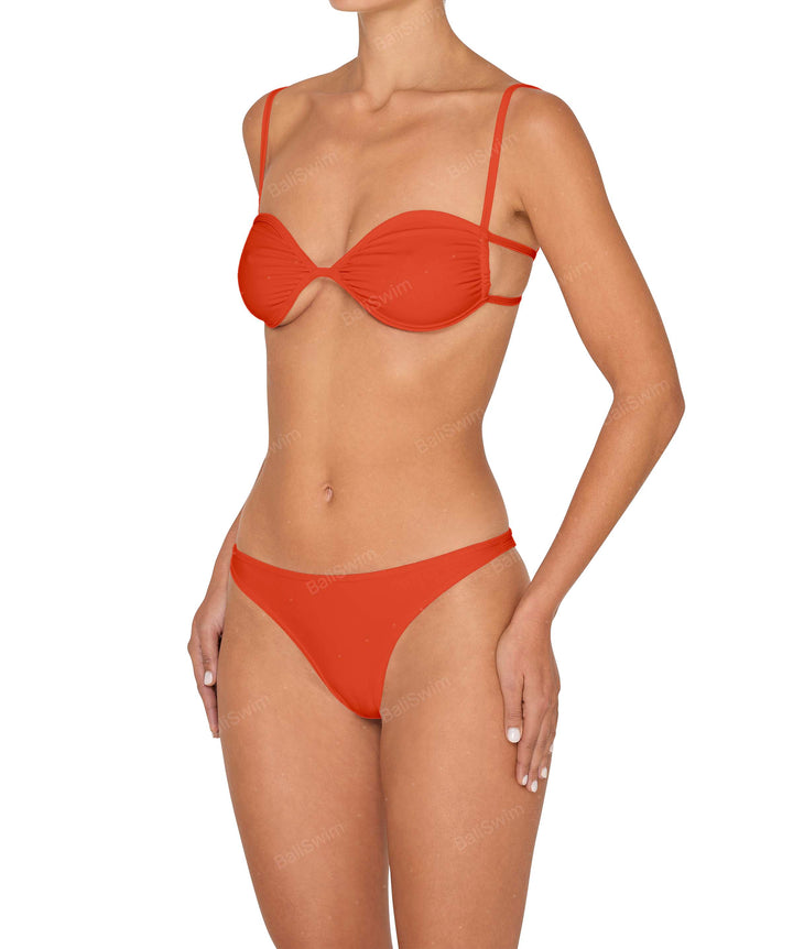 BSWS-T142 Binding Ruched Bralette Top