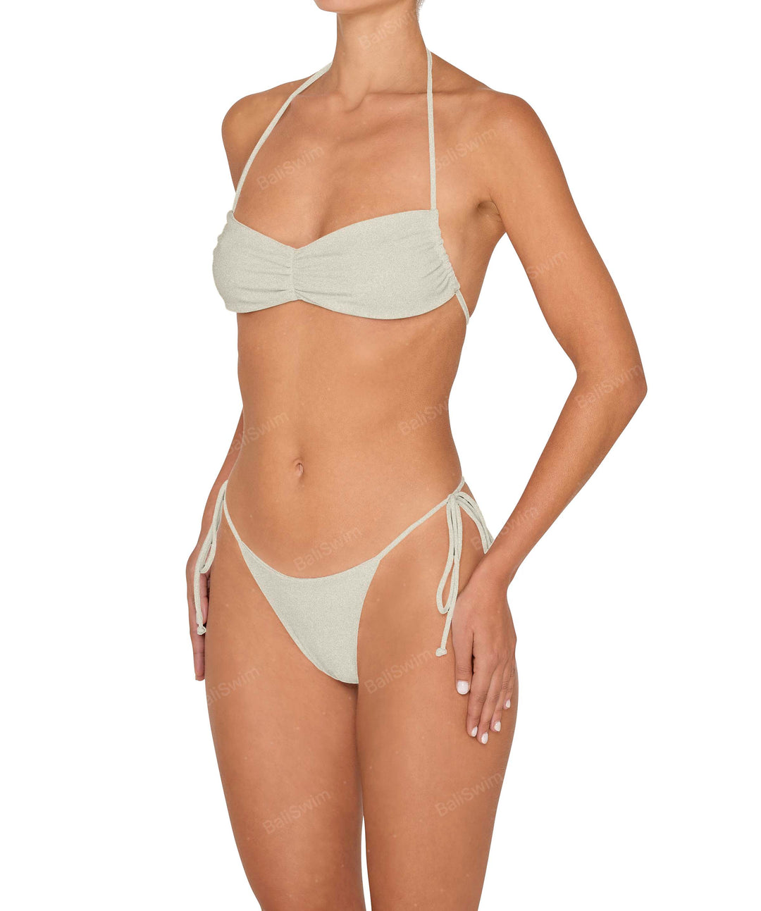 BSWS-T151 Side Tunnel Shirred Bandeau Tie Top