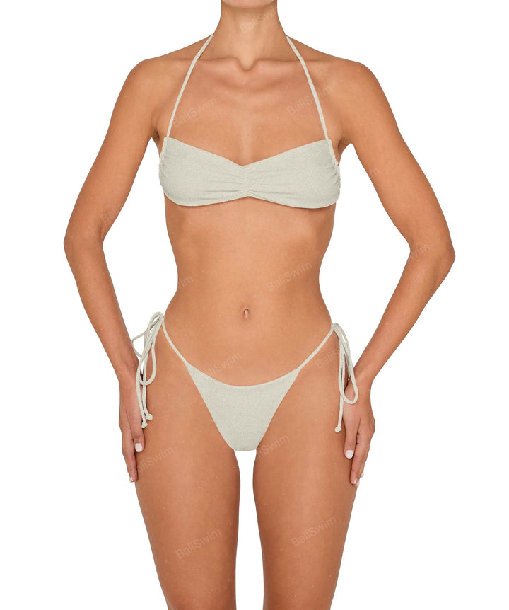 BSWS-T151 Side Tunnel Shirred Bandeau Tie Top