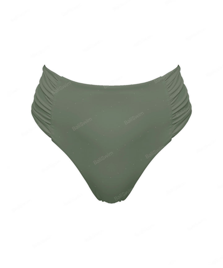BSWS-B127 Ruched High Waist Bikini Bottom