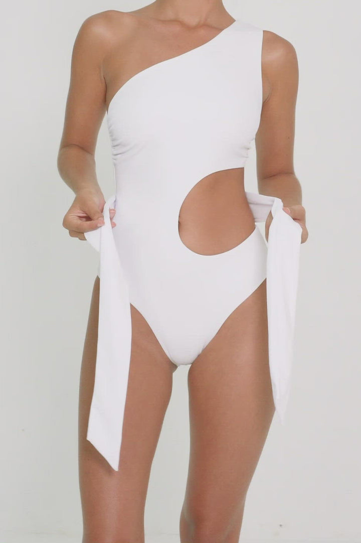 BSWS-S55 Cut Out One Shoulder Swimsuit