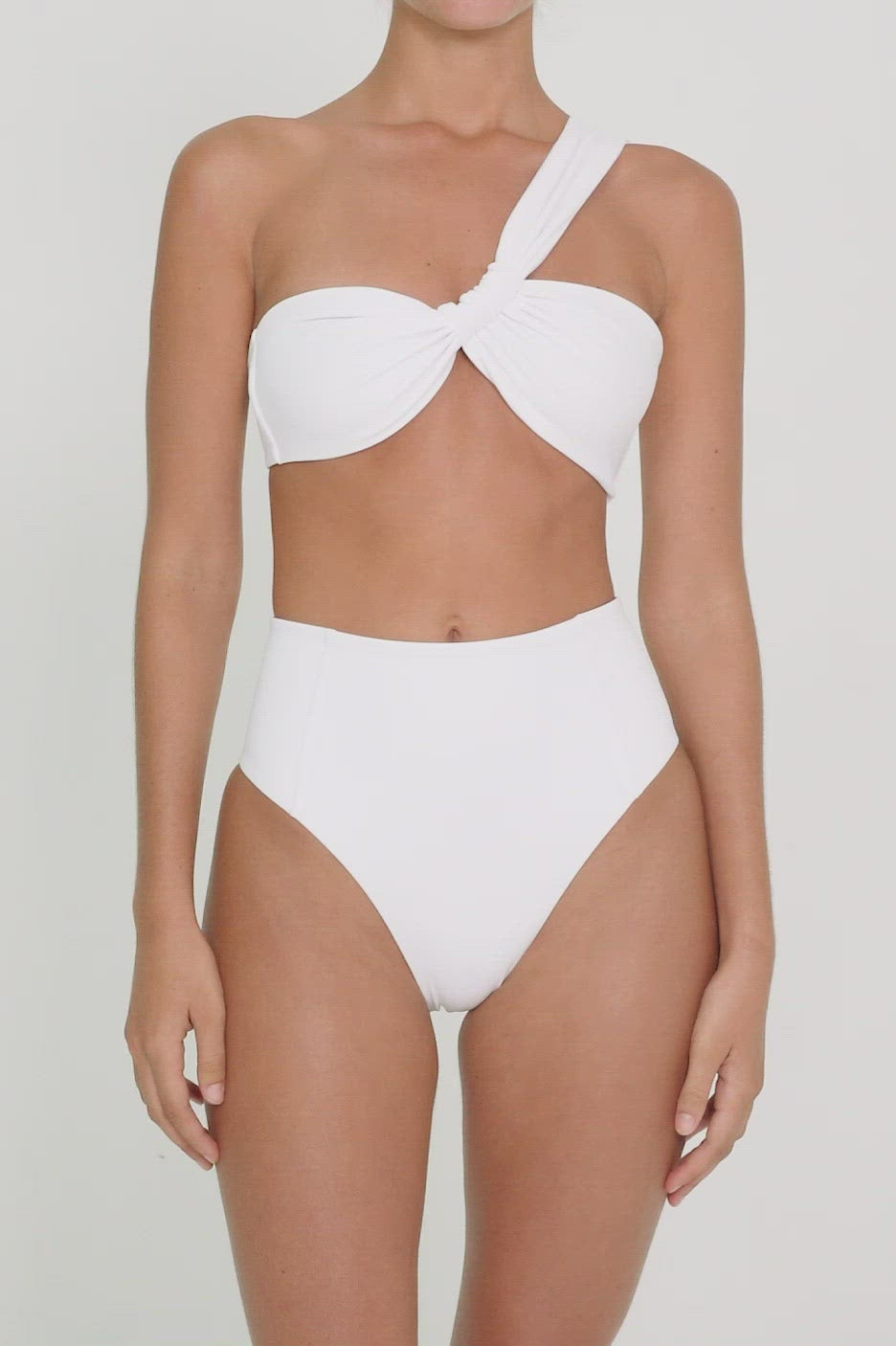 BSWS-T92 Ruched One Shoulder Bikini Top