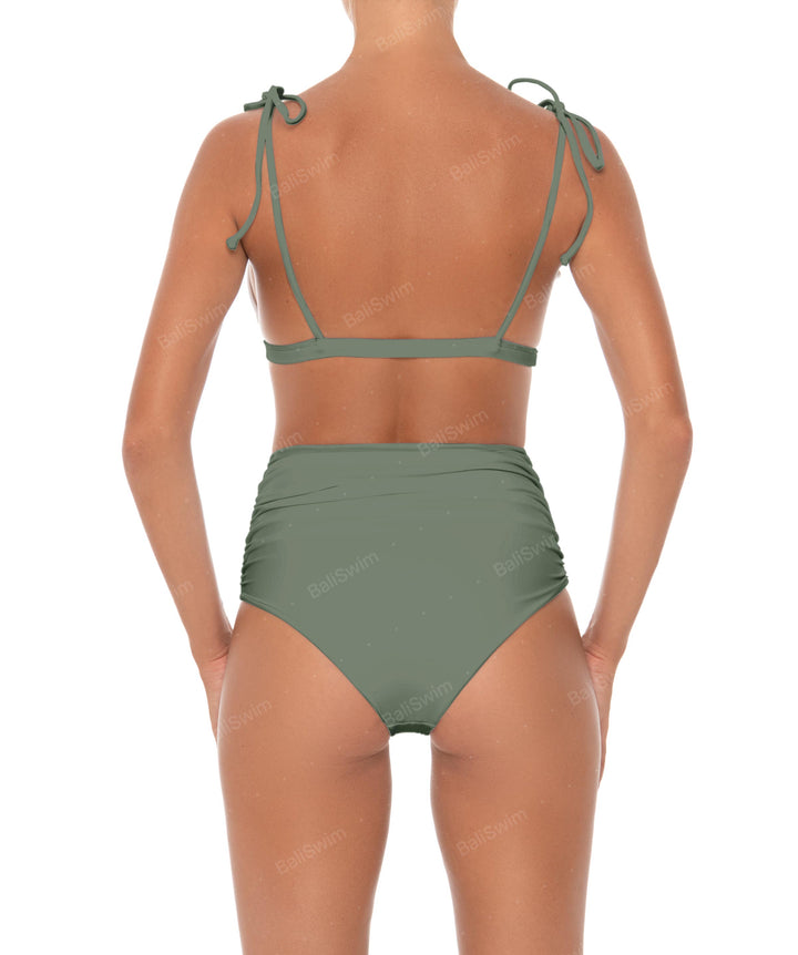 BSWS-B31 Gathered High Rise Bikini Bottom