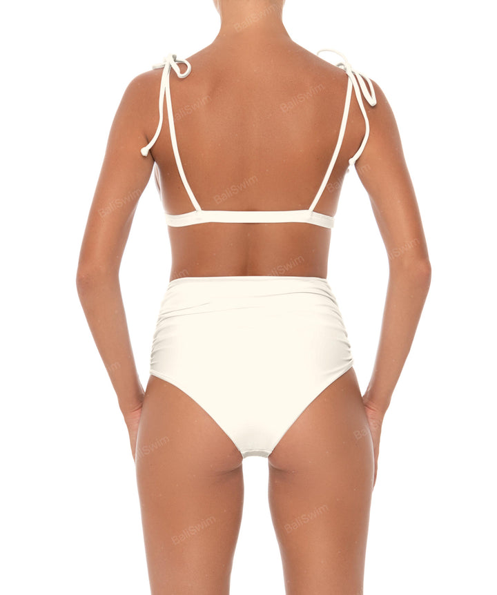 BSWS-B31 Gathered High Rise Bikini Bottom