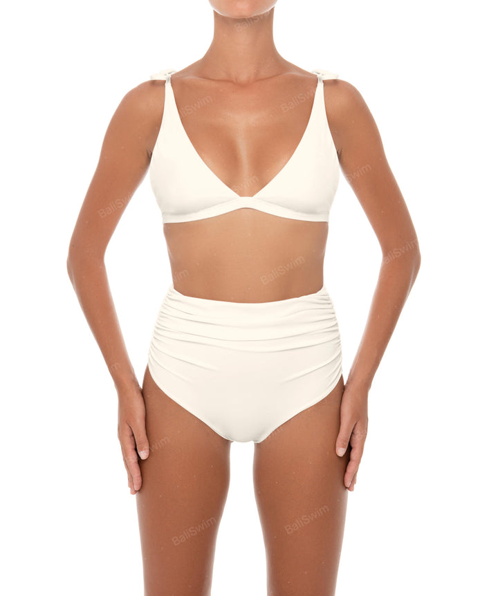 BSWS-B31 Gathered High Rise Bikini Bottom