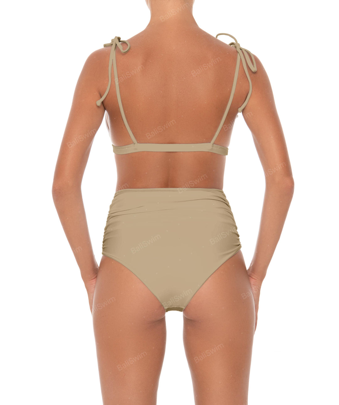 BSWS-B31 Gathered High Rise Bikini Bottom