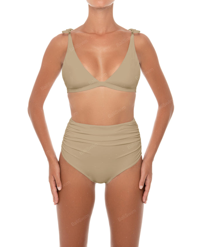 BSWS-B31 Gathered High Rise Bikini Bottom