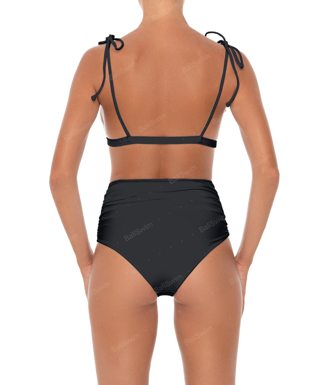 BSWS-B31 Gathered High Rise Bikini Bottom