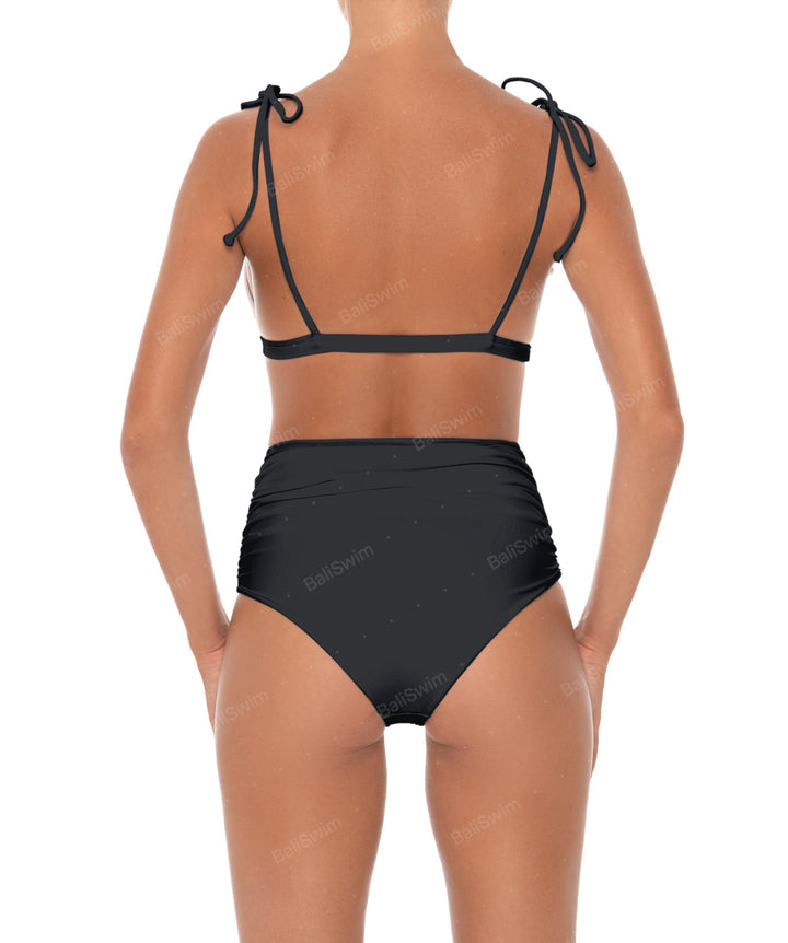 BSWS-B31 Gathered High Rise Bikini Bottom