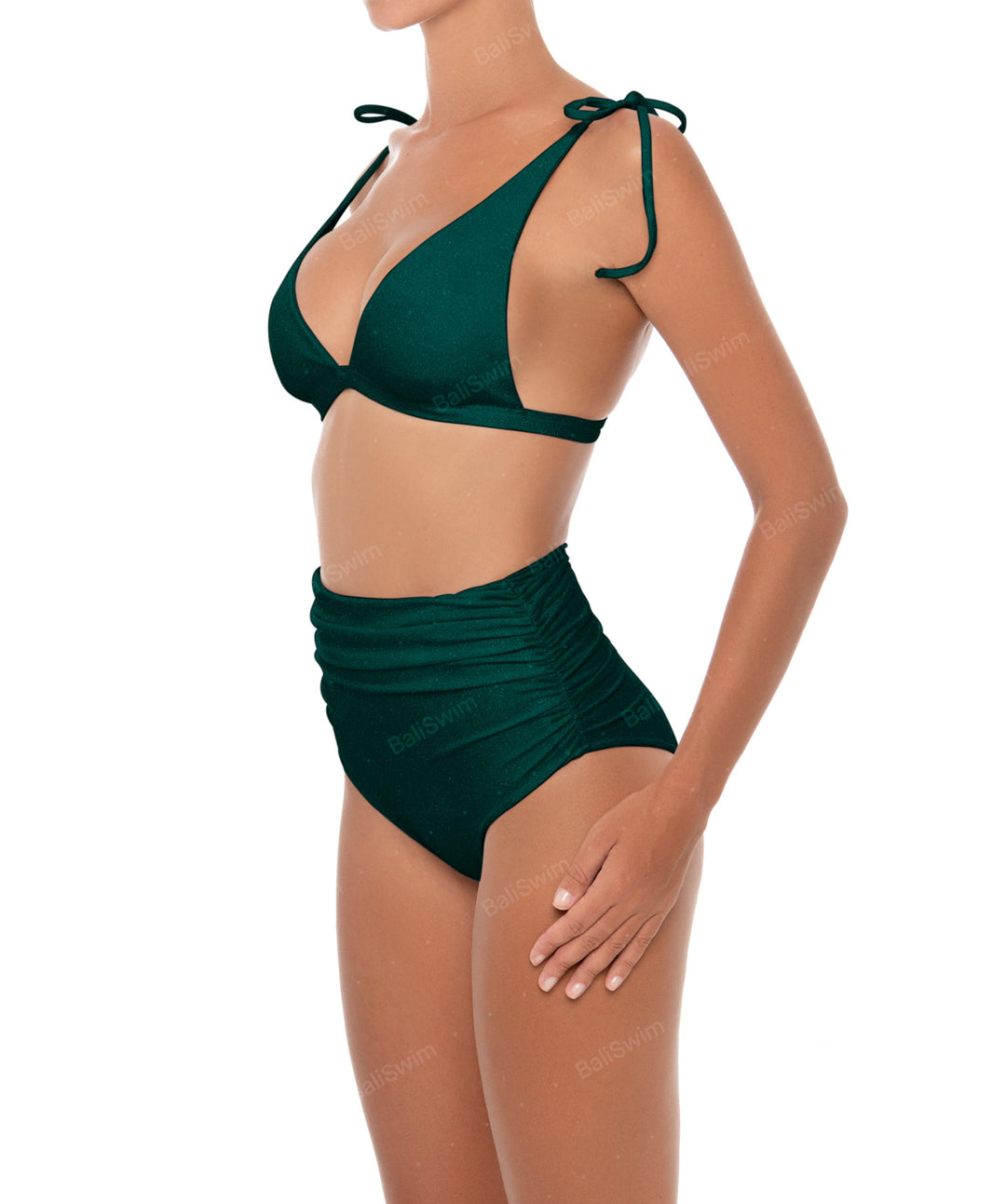 BSWS-B31 Gathered High Rise Bikini Bottom