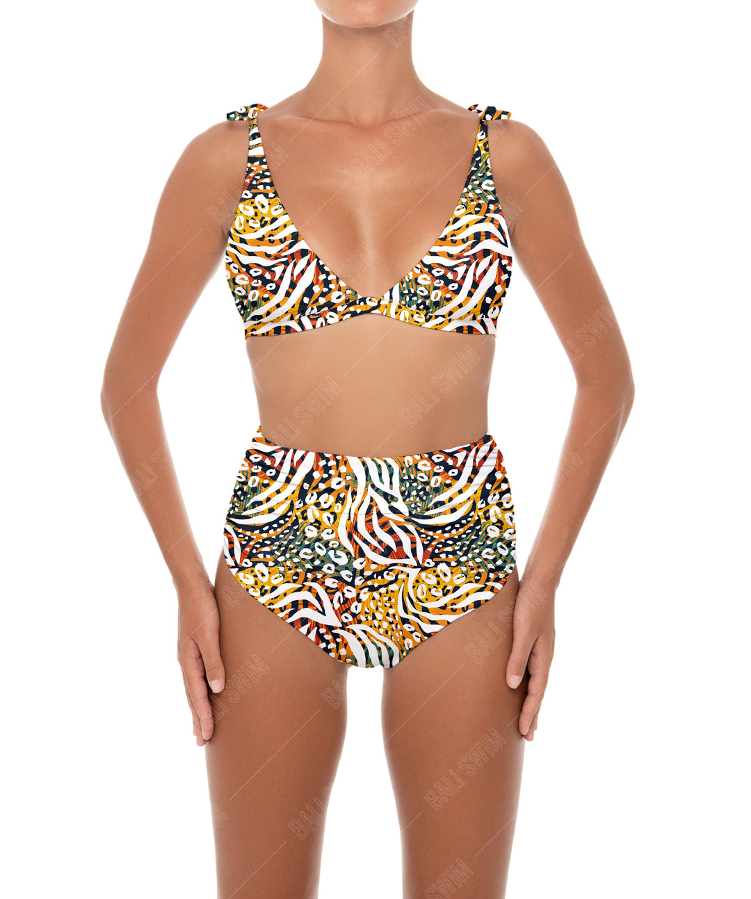BSWS-B31 Gathered High Rise Bikini Bottom