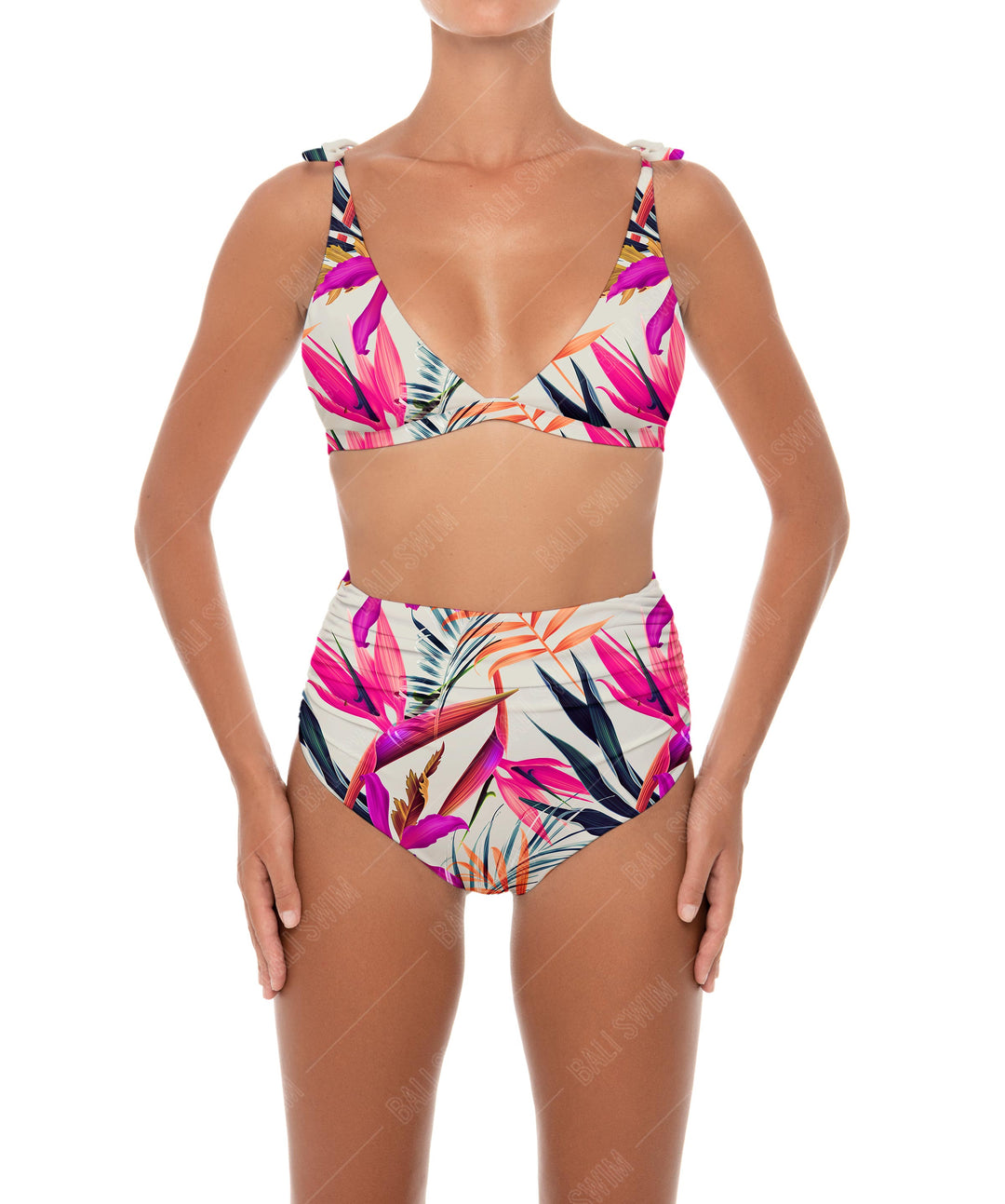 BSWS-B31 Gathered High Rise Bikini Bottom