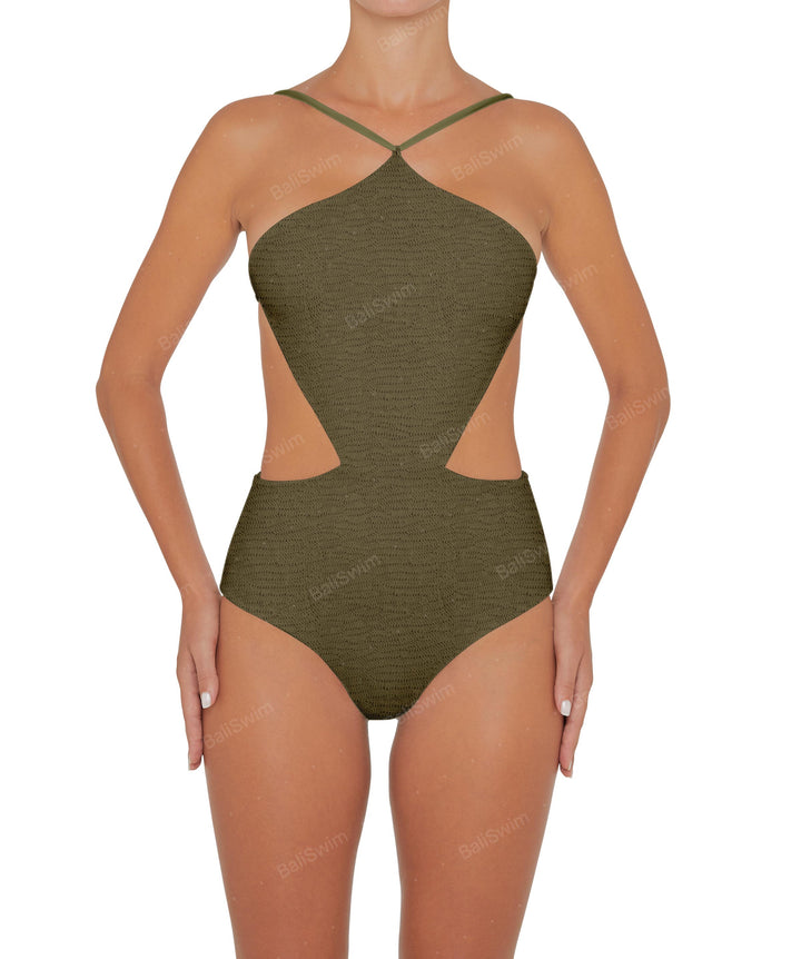 BSWS-S45 Peek a Boo Halter One Piece