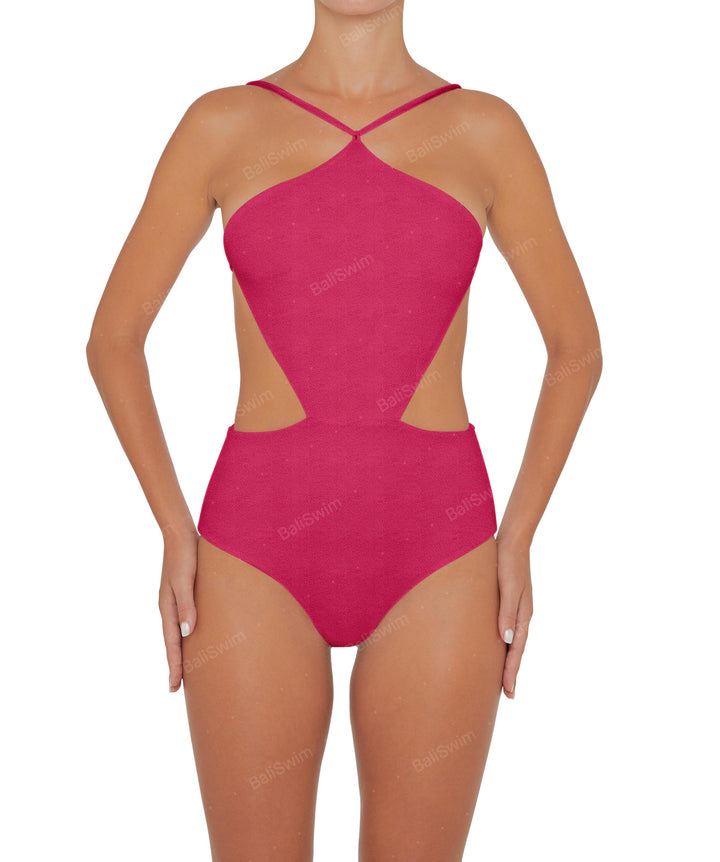 BSWS-S45 Peek a Boo Halter One Piece