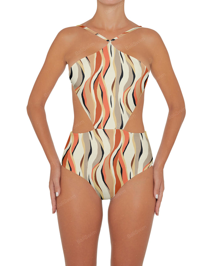 BSWS-S45 Peek a Boo Halter One Piece