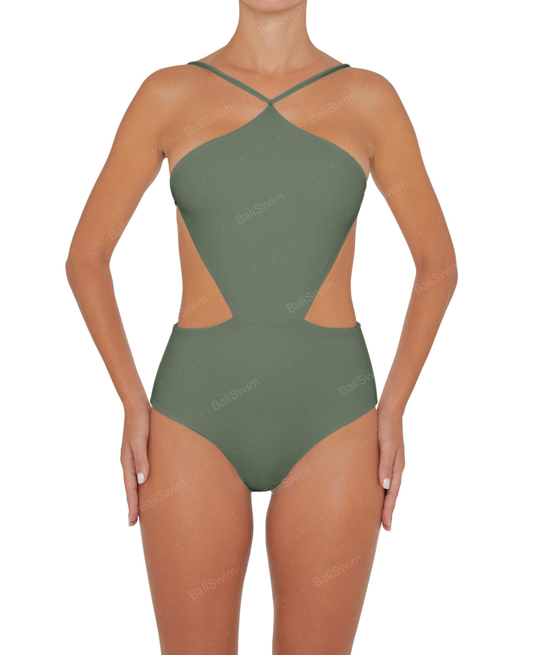 BSWS-S45 Peek a Boo Halter One Piece