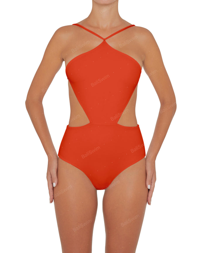 BSWS-S45 Peek a Boo Halter One Piece