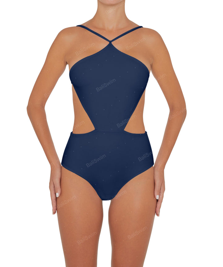 BSWS-S45 Peek a Boo Halter One Piece