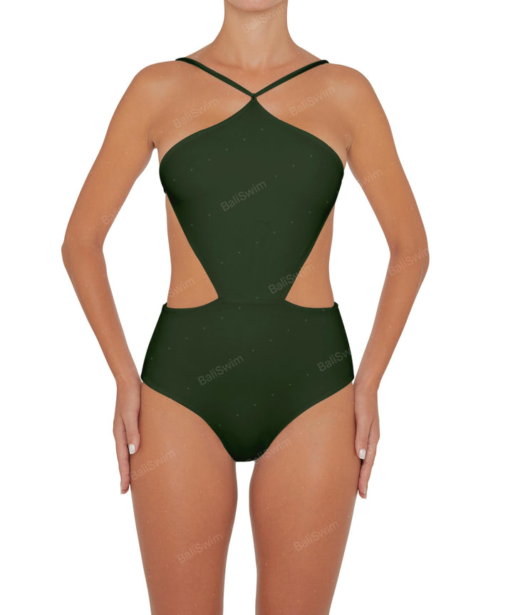 BSWS-S45 Peek a Boo Halter One Piece